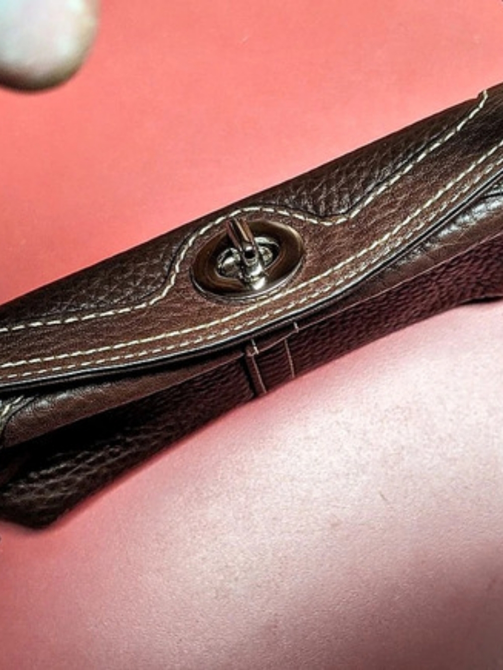 Coach Legacy Brown Leather Turnlock Wristlet Crossbody Bag - Picture 6 of 7